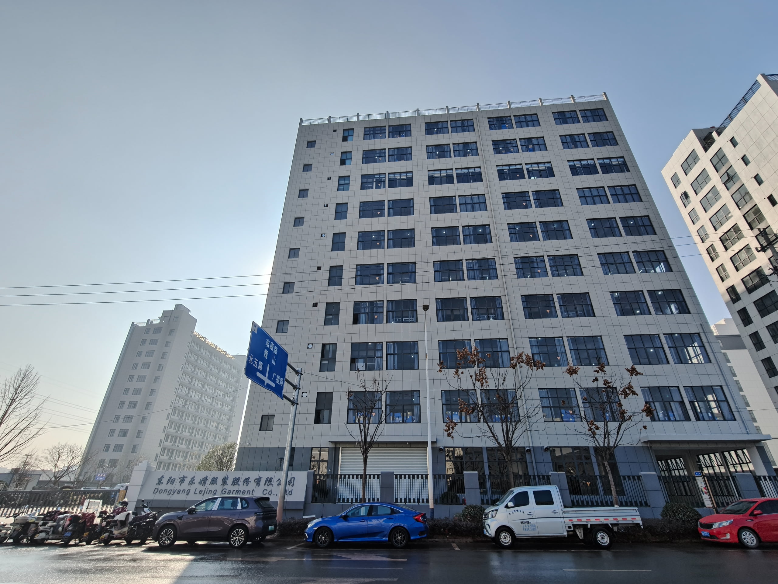 Scale of the new LJ Garment factory A bird's-eye view diagram showing the scale of the new factory campus